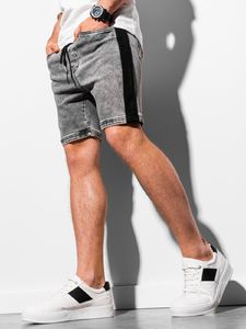 Ombre Krótkie spodenki męskie jeansowe W221 - szare L 1