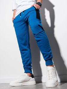 Ombre Spodnie męskie dresowe joggery P903 - niebieskie M 1
