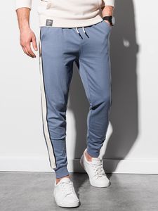 Ombre Spodnie męskie dresowe joggery P951 - niebieskie M 2