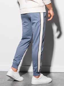Ombre Spodnie męskie dresowe joggery P951 - niebieskie M 4