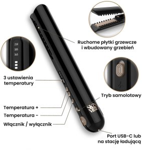 Prostownica SkinVibe SkinVibe Luna MiniWireless (SV-003BK) + SkinVibe Astra SteamPlasma Silver 6