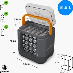 Lodówka turystyczna Peme Trip 31.5 l Adventure Orange z głośnikiem + kabel usb 13