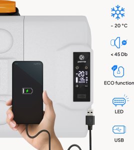 Lodówka turystyczna Peme Expedition 40 Adventure Orange + kabel usb 7