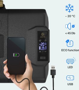 Lodówka turystyczna Peme Expedition 40 Storm Sand + kabel usb 7