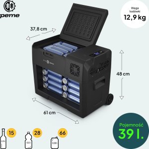 Lodówka turystyczna Peme Expedition 40 Dark Sky + kabel usb 3