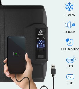 Lodówka turystyczna Peme Expedition 40 Dark Sky + kabel usb 7