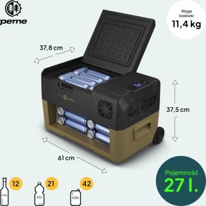 Lodówka turystyczna Peme Expedition 30 Storm Sand + kabel usb 3