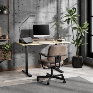 Biurko SENSE7 NOJO Light 120 Jasnobrązowo-Czarne + Podkładka PREYON Falcon 4