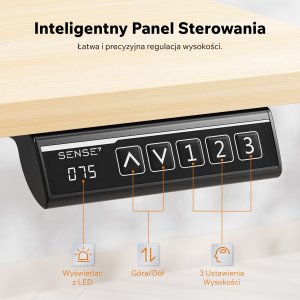 Biurko SENSE7 NOJO Light 120 Jasnobrązowo-Czarne + Podkładka PREYON Falcon 6