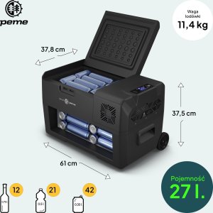 Lodówka turystyczna Peme Expedition 30 Dark Sky + kabel usb 3