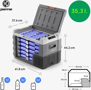 Lodówka turystyczna Peme Quest 40 Adventure Orange + kabel usb 3