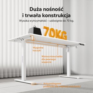 Biurko SENSE7 NOJO Light 140 białe + Podkładka PREYON Falcon 4
