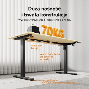 Biurko SENSE7 NOJO Light 140 Jasnobrązowo-Białe + Podkładka PREYON Falcon 5