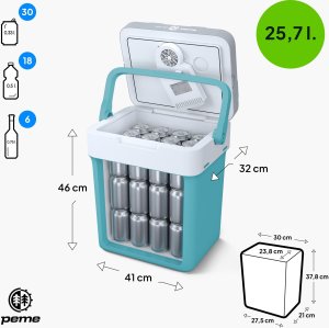 Lodówka turystyczna Peme Essential 32 Cool Mint + kabel usb 3
