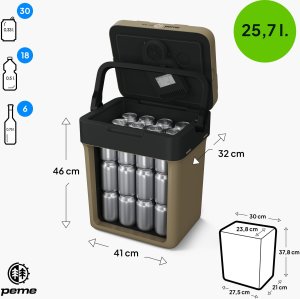 Lodówka turystyczna Peme Essential 32 Sand Storm + kabel usb 3