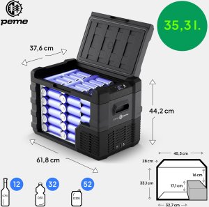 Lodówka turystyczna Peme Quest 40 Dark Sky + kabel usb 3