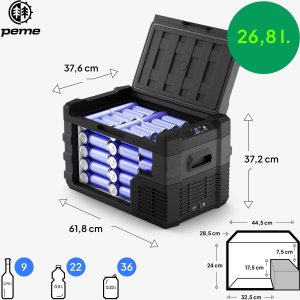Lodówka turystyczna Peme Quest 30 Dark Sky + kabel usb 3