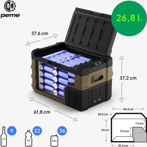 Lodówka turystyczna Peme Quest 30 Storm Sand + kabel usb 3