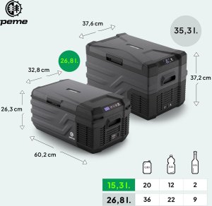 Lodówka turystyczna Peme Quest 15 Dark Sky + kabel usb 9