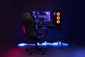 Fotel SENSE7 Prism - skórzany, czarny + kabel usb 4