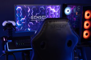 Fotel SENSE7 Prism - skórzany, czarny + kabel usb 6