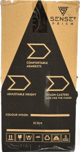 Fotel SENSE7 Prism - materiałowy, czarny + kabel usb 6
