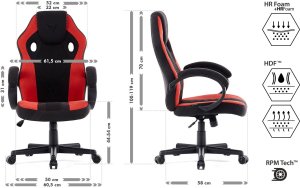 Fotel SENSE7 Prism materiałowy czarno-czerwony + kabel usb 14