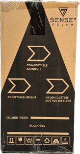 Fotel SENSE7 Prism materiałowy czarno-czerwony + kabel usb 7