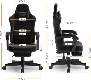 Fotel SENSE7 DEVON alcantara black + kabel usb 8