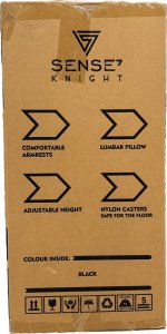 Fotel SENSE7 Knight - skórzany, czarny + kabel usb 14