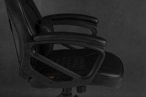 Fotel SENSE7 Knight - skórzany, czarny + kabel usb 3