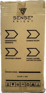 Fotel SENSE7 Knight czarno-czerwony + kabel usb 12
