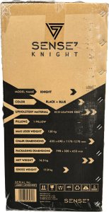 Fotel SENSE7 Knight czarno-niebieski + kabel usb 12