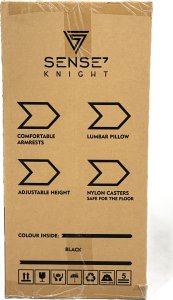 Fotel SENSE7 Knight - materiałowy, czarny + kabel usb 11