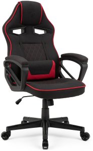 Fotel SENSE7 Knight materiałowy czarno-czerwony + kabel usb 2