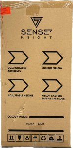 Fotel SENSE7 Knight materiałowy czarno-szary + kabel usb 13
