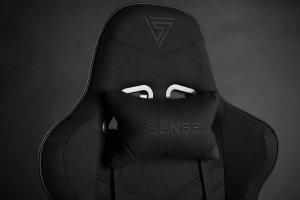 Fotel SENSE7 Spellcaster - materiałowy, czarny + kabel usb 3