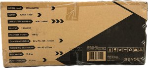 Fotel SENSE7 Spellcaster materiałowy czarno-czerwony + kabel usb 15