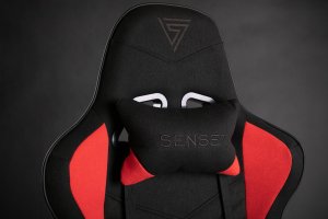 Fotel SENSE7 Spellcaster materiałowy czarno-czerwony + kabel usb 3
