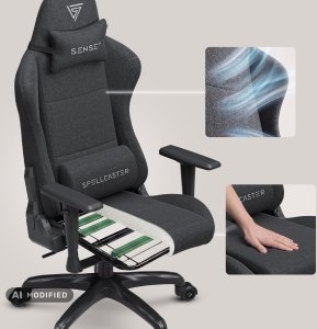 Fotel SENSE7 Spellcaster FUKU materiałowy czarny + kabel usb 24