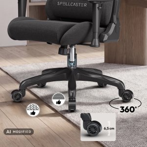 Fotel SENSE7 Spellcaster FUKU materiałowy czarny + kabel usb 28