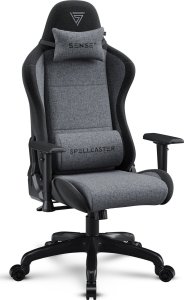Fotel SENSE7 Spellcaster FUKU materiałowy czarno-szary + kabel usb 2