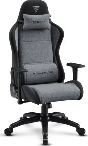 Fotel SENSE7 Spellcaster FUKU XL materiałowy czarno-szary + kabel usb 15