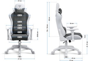 Fotel SENSE7 Spellcaster FUKU PU biało-szary + kabel usb 8