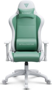 Fotel SENSE7 Spellcaster FUKU PU biało-zielony + kabel usb 2