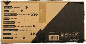 Fotel SENSE7 Vanguard - skórzany, czarny + kabel usb 18