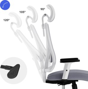 Krzesło biurowe SENSE7 Tone Biało-szare + kabel usb 12