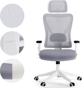 Krzesło biurowe SENSE7 Tone Biało-szare + kabel usb 14