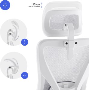 Krzesło biurowe SENSE7 Tone Biało-szare + kabel usb 9