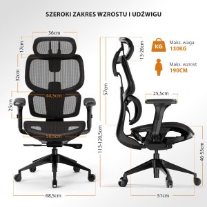 Krzesło biurowe SENSE7 NOBU black + kabel usb 11